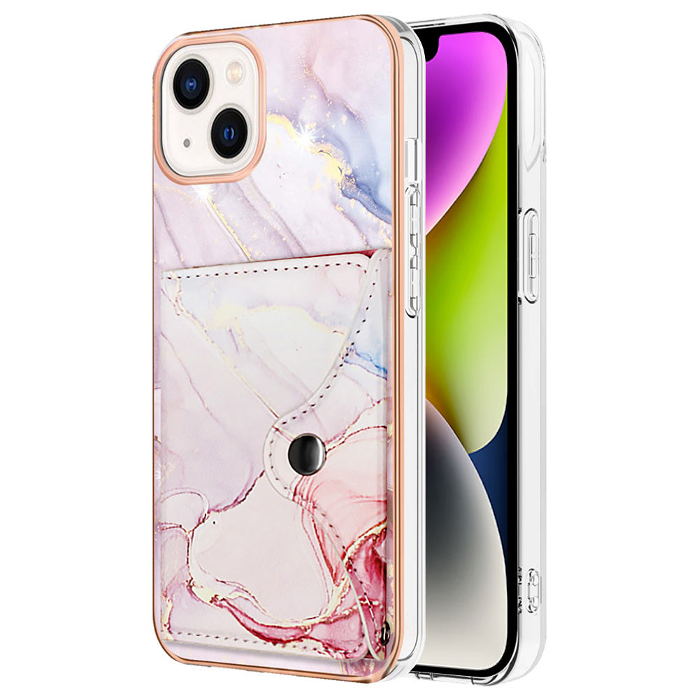 YB Leather Coating Series-9 for iPhone 14 Card Slot Case Kickstand IMD PU+TPU Phone Cover YB Leather Coating Series-9 for iPhone 14 Card Slot Case Kickstand IMD PU+TPU Phone Cover